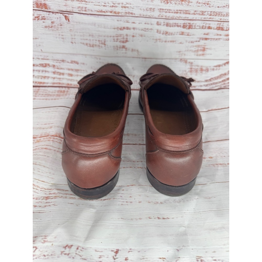 Allen Edmonds Alameda Dress‎ Shoes Mens 8.5 D Burgundy Leather Kiltie Loafers - Picture 4 of 9